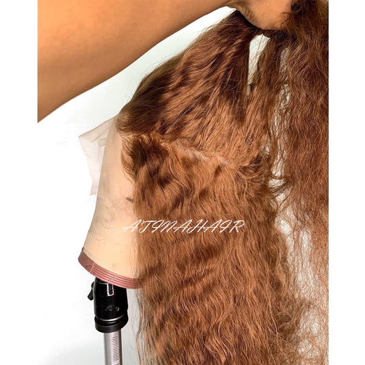 Ginger Wig 13X6 Deep Curly Human Hair Wig for Women Honey Blonde PrePlucked Wigs detail