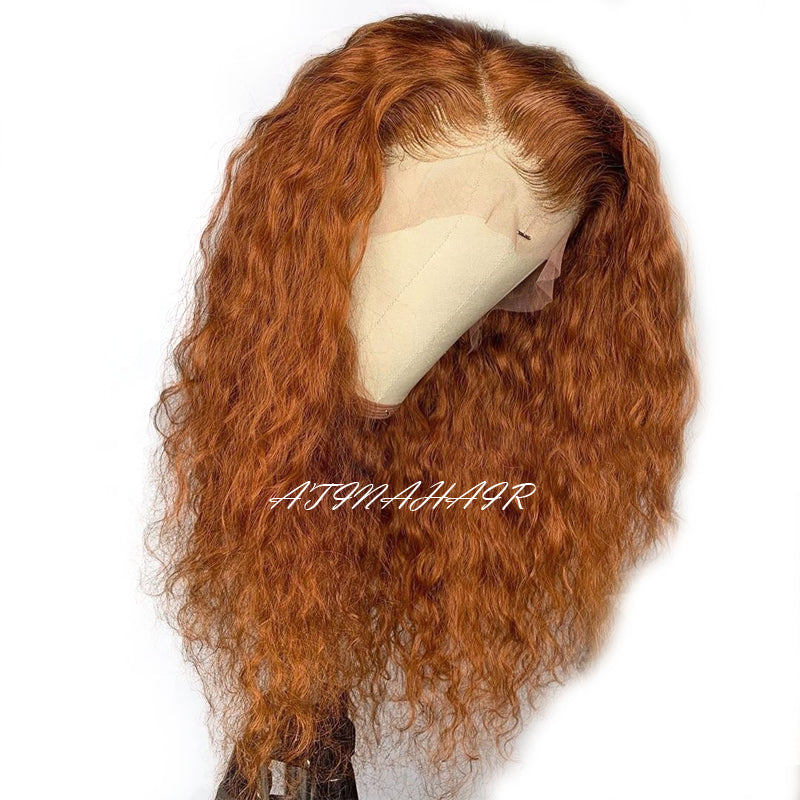 Ginger Wig 13X6 Deep Curly Human Hair Wig for Women Honey Blonde PrePlucked Wigs hairline