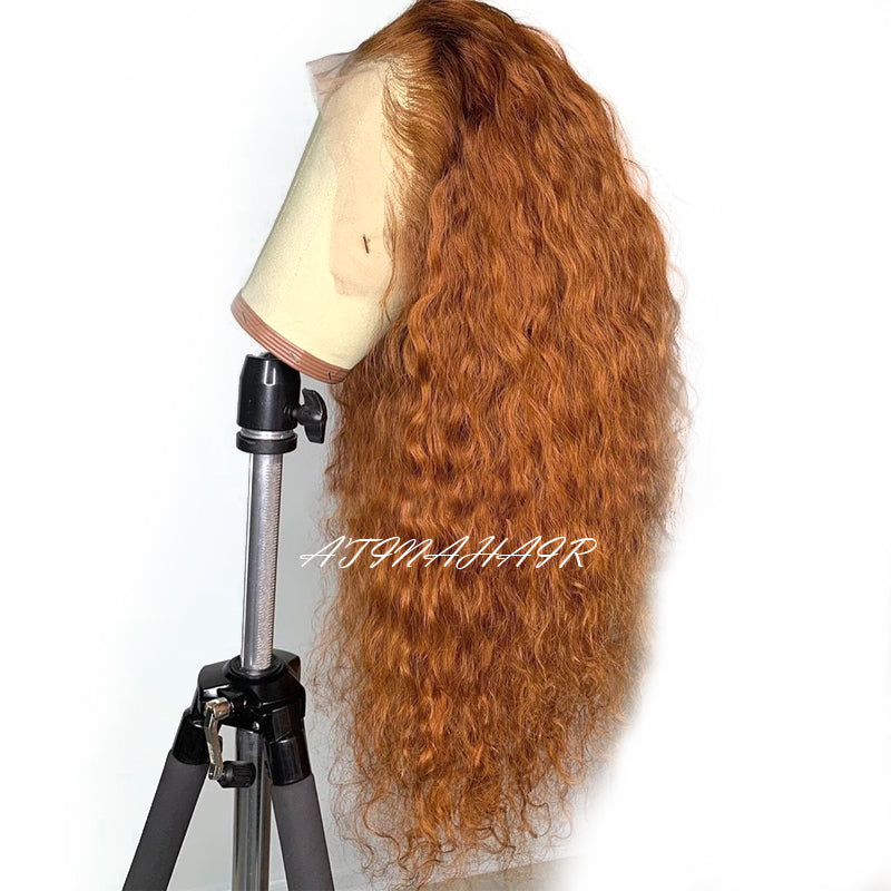 Ginger Wig 13X6 Deep Curly Human Hair Wig for Women Honey Blonde PrePlucked Wigs right