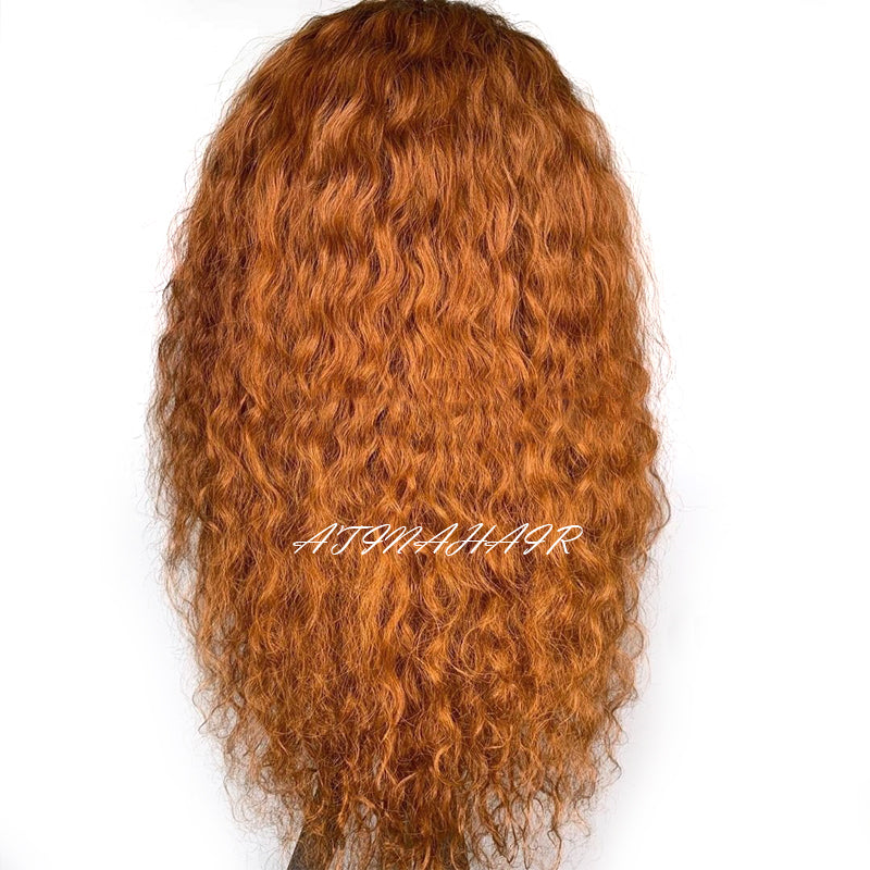 Ginger Wig 13X6 Deep Curly Human Hair Wig for Women Honey Blonde PrePlucked Wigs back