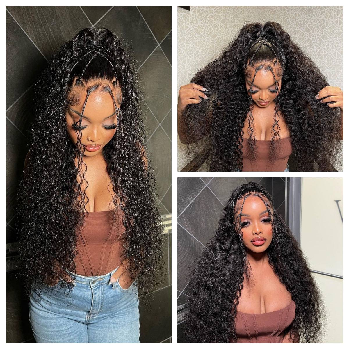 Crystal HD Lace 13x6 Pre-pluck Lace Front Human Hair Wigs Curly Wigs