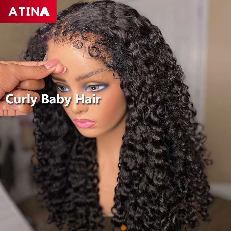 Curly Baby Hair Jerry Deep Curly Crystal Lace Wig 13x6 Lace Front Human Hair Wigs