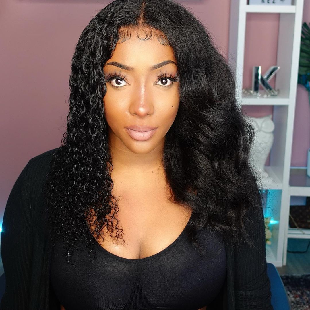 HOT 2 in 1 Wig Crystal Lace 13x6 Wet Wavy Kinky Straight to