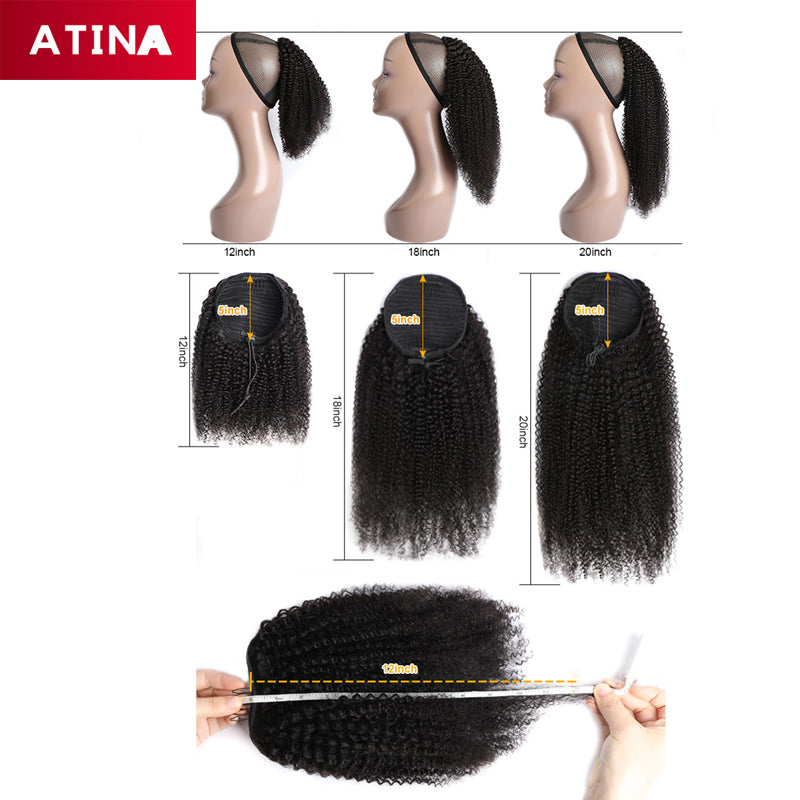 Afro Kinky Curly | Clip In | Brazilian Drawstring Ponytails | 3B 3C