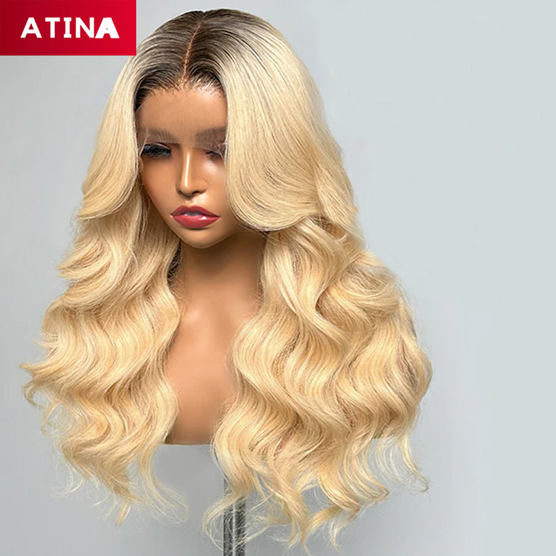 4 / 613 Ombre Blonde Colored Body Wave Pre-Plucked Glueless Lace Front Human Hair Wigs