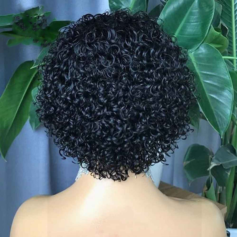 Pixie Cut Bob Lace Front Wigs 140 160 200% Lace Front Human Hair Wigs Curly Human Hair Wig Remy Lace Closure Wig Pre plucked back